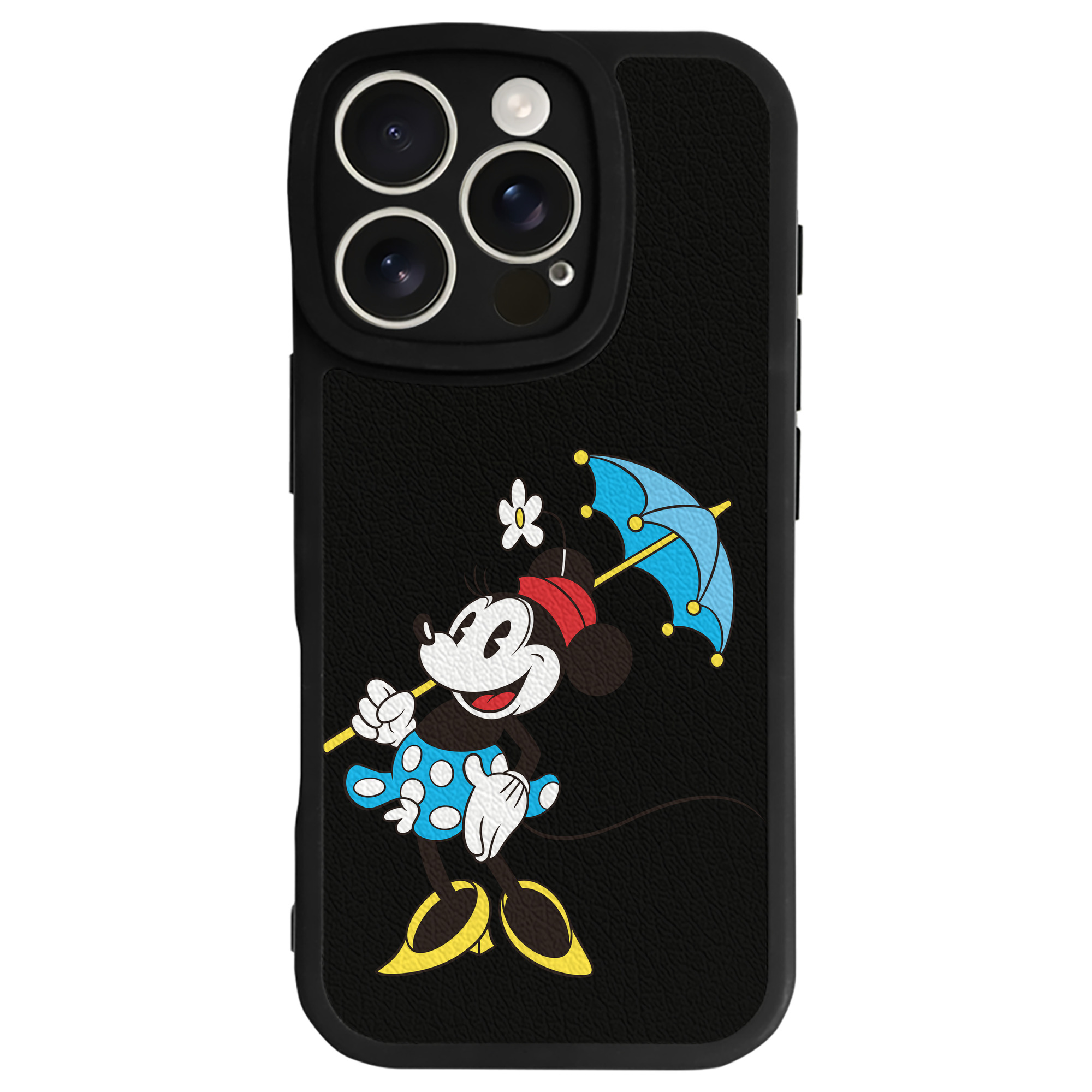 （画像用） ミッキーマウス Mickey Mouse 【iPhone 16シリーズ対応】シリコンスマホケース（レザー調） 材質：シリコン